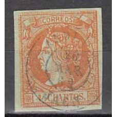 Matasellos y marcas de 4 cuartos Fechador 1860 Edifil 52 Andujar (Jaen)