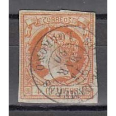 Matasellos y marcas de 4 cuartos Fechador 1860 Edifil 52 Torrecilla de Cameros (Logroño)