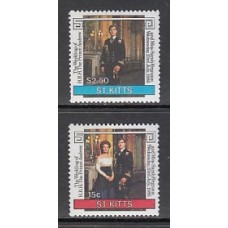 San Cristobal - Correo Yvert 604/5 ** Mnh Boda real