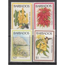 Barbados - Correo 1984 Yvert 604/7 ** Mnh Navidad flores