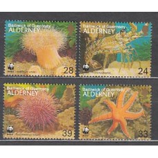 Alderney Correo Yvert 61/64 ** Mnh Fauna marina