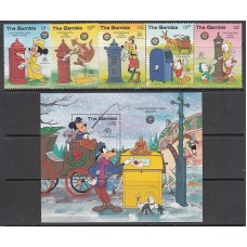 Gambia - Correo 1986 Yvert 613/7+H.29 ** Mnh  Walt Disney