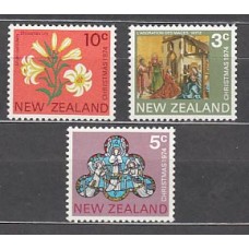 Nueva Zelanda - Correo 1974 Yvert 618/20 ** Mnh Navidad