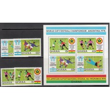 Ghana - Correo 1978 Yvert 626/9+H.76 ** Mnh  Deportes fútbol