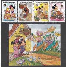 Grenada-Grenadines - Correo Yvert 626/9+H.102 ** Mnh Walt Disney