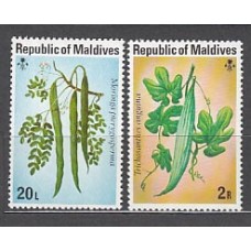 Maldives - Correo Yvert 639/40 ** Mnh  Flora