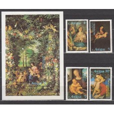 Antigua Correo Yvert 641/4+Hb 58 ** Mnh Navidad pinturas