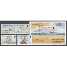 Tristan da Cunha - Correo Yvert 649/52+H 32 ** Mnh  Barcos