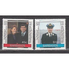 Barbados - Correo 1986 Yvert 657/8 ** Mnh Boda real