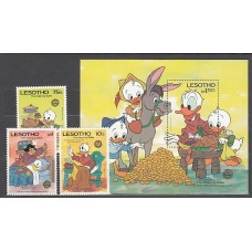 Lesotho - Correo Yvert 660/2+Hb 33 ** Mnh  Navidad. Walt Disney