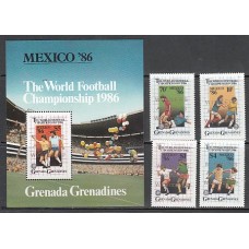 Grenada-Grenadines - Correo Yvert 674/7+H.113 ** Mnh Deportes fútbol