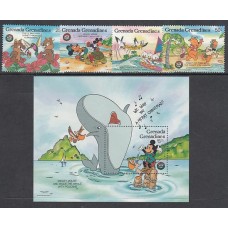 Grenada-Grenadines - Correo Yvert 691/4+H.117 ** Mnh Walt Disney