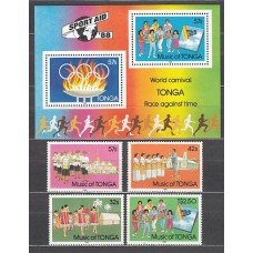 Tonga - Correo Yvert 693/6+H 11 ** Mnh Música