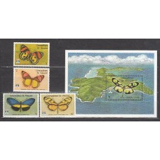 San Vicente-Grenadines - Correo Yvert 740/3+H.77 ** Mnh Fauna mariposas