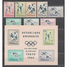 Ruanda - Correo Yvert 76/83+H,2 ** Mnh  Olimpiadas de Toquio