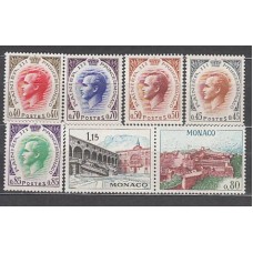 Monaco - Correo 1969 Yvert 772/8 ** Mnh   Rainiero III y palacio