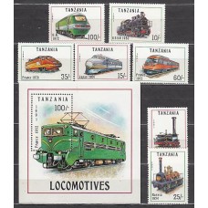 Tanzania - Correo Yvert 789/95+H 140 ** Mnh  Trenes