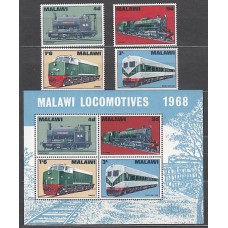 Malawi - Correo Yvert 84/7+Hb 11 ** Mnh  Trenes