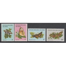 Cocos - Correo Yvert 86/9 ** Mnh Fauna. Mariposas