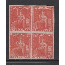 Barbados - Correo 1870 Yvert 17 Bloque de cuatro (*) Mng