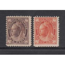 Canada - Correo 1897 Yvert 59/60 * Mh Reina Victoria