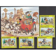 Antigua Correo Yvert 870/4+Hb 101 ** Mnh Walt Disney