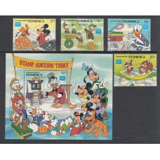 Dominica - Correo 1986 Yvert 901/4+Hb 110 ** Mnh Walt Disney