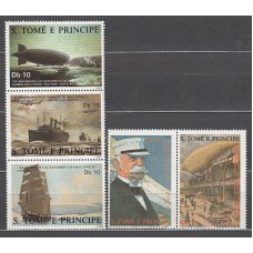 Santo Tomas y Principe - Correo Yvert 915/9 ** Mnh   Zeppellin. Barcos