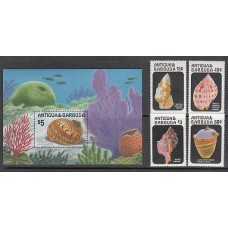 Antigua Correo Yvert 919/22+Hb 112 ** Mnh Fauna conchas