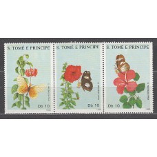 Santo Tomas y Principe - Correo Yvert 920/2 ** Mnh   Flores