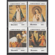 Uganda - Correo Yvert 929/32 ** Mnh  Navidad pinturas