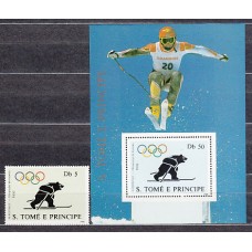 Santo Tomas y Principe - Correo Yvert 931L+Hb 63B ** Mnh  Olimpiadas de Albertville