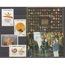 Santo Tomas y Principe - Correo Yvert 931Q/T+Hb 63D/E ** Mnh   Olimpiadas de Barcelona