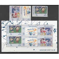 Nueva Zelanda - Correo 1986 Yvert 932/4+H,55 ** Mnh