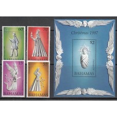 Bahamas - Correo 1997 Yvert 934/7+Hb 85 ** Mnh Navidad