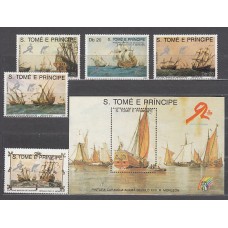 Santo Tomas y Principe - Correo Yvert 951/5+Hb 68 ** Mnh  Barcos