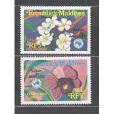 Maldives - Correo Yvert 958/9 ** Mnh  Flores