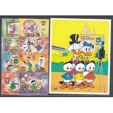 Maldives - Correo Yvert 968/75+H.98 ** Mnh  Walt Disney