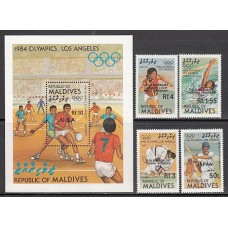 Maldives - Correo Yvert 998/1001+H.105 ** Mnh  Olimpiadas de los Angeles