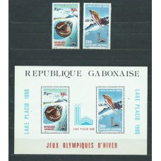 Gabon - Aereo Yvert 226/7+Hb 34 ** Mnh  Olimpiadas de Lake Placid