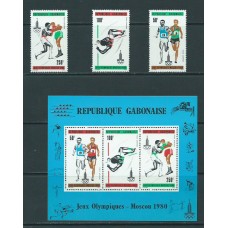 Gabon - Aereo Yvert 234/6+Hb 35 ** Mnh  Deportes fútbol