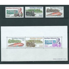 Gabon - Aereo Yvert 247/9+Hb 39 ** Mnh  Trenes