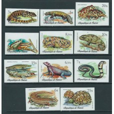 Guinea Republique - Correo Yvert 596/603+A.113/5 sin dentar ** Mnh  Fauna reptiles