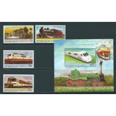 Guinea Republique - Correo Yvert 788/90+H.59 ** Mnh  Trenes