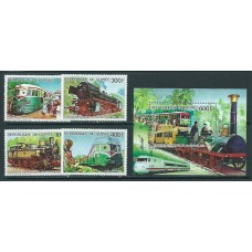 Guinea Republique - Correo Yvert 805/7+A.206+H.66 ** Mnh  Trenes