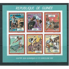 Guinea Republique - Correo Yvert 853/6+A.225/6 ** Mnh  Hoja sin dentar fondo azul