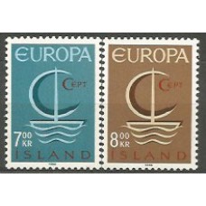 Tema Europa 1966 Islandia Yvert 359/60 ** Mnh