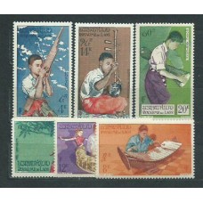 Laos - Correo 1957 Yvert 37/9+A.24/6 ** Mnh