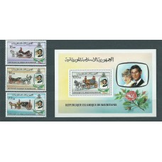 Mauritania - Correo Yvert 477/9+Hb 32 ** Mnh  Boda real