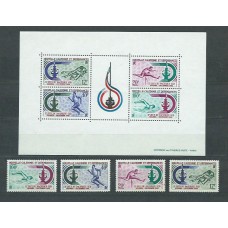 Nueva Caledonia - Correo Yvert 332/5+Hojita 3 ** Mnh Deportes